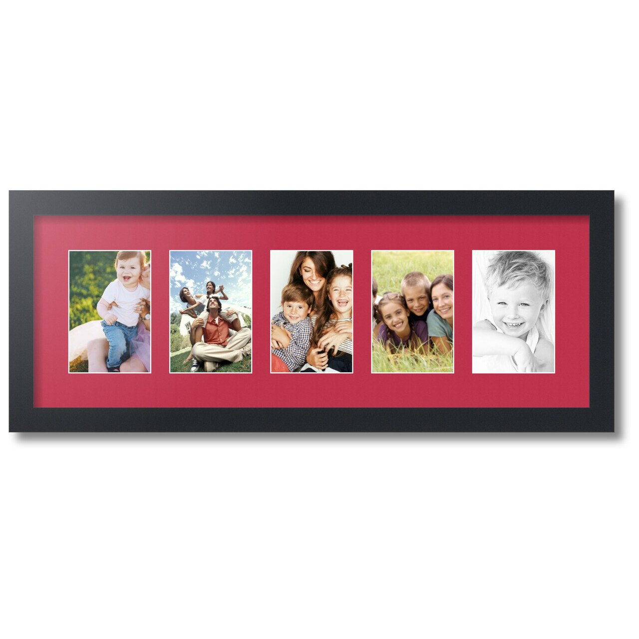 ArtToFrames Collage Photo Picture Frame with 5 - 4x6 inch Openings, Framed in Black with Over 62 Mat Color Options and Plexi Glass (CSM-3926-153)